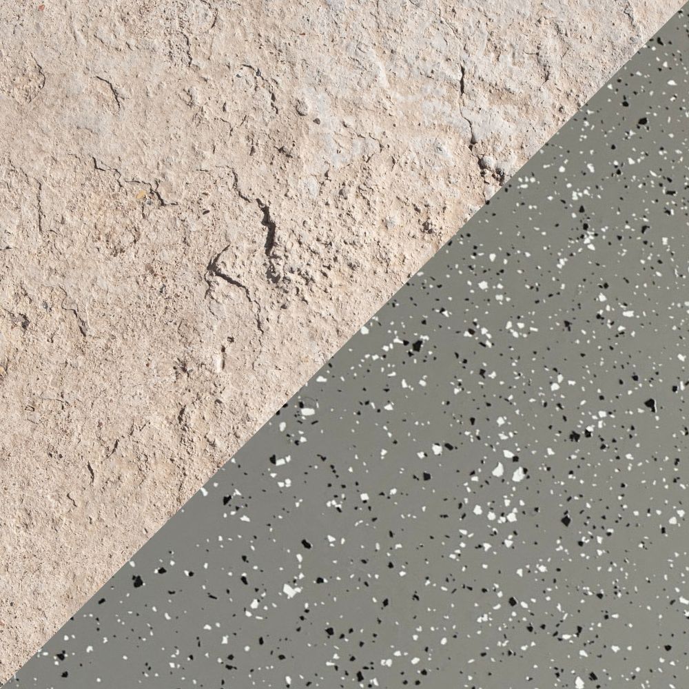 Zbliżenie na kruszącą się wylewkę betonową