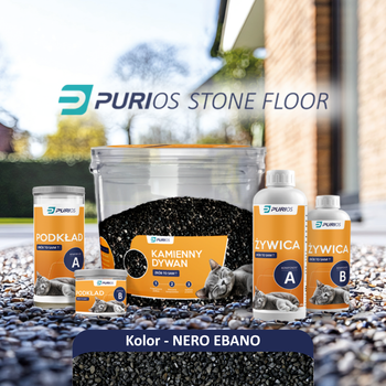 Purios Stone Floor DIY Nero Ebano - kamienny dywan DIY